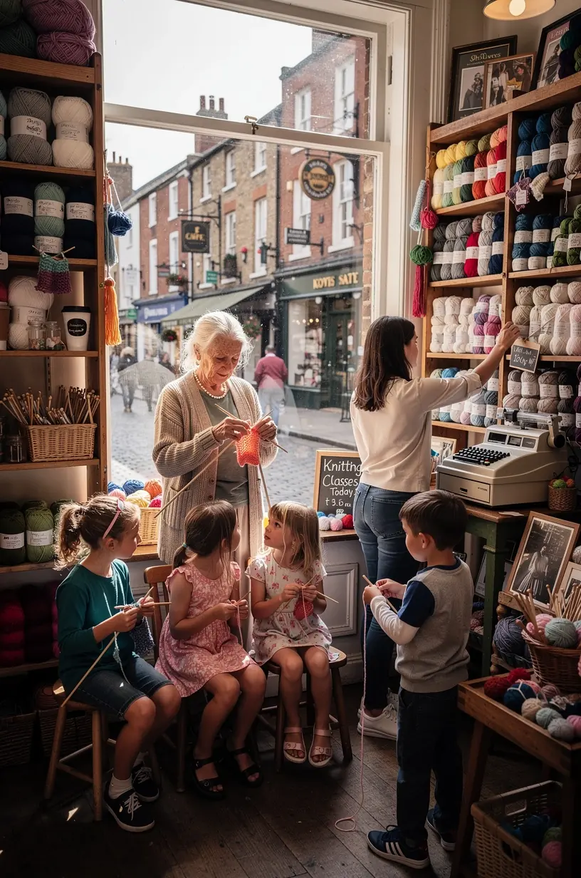 Colorful yarns in various textures for knitting.