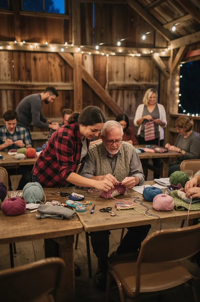 Color wheel with fabric samples for textile crafts