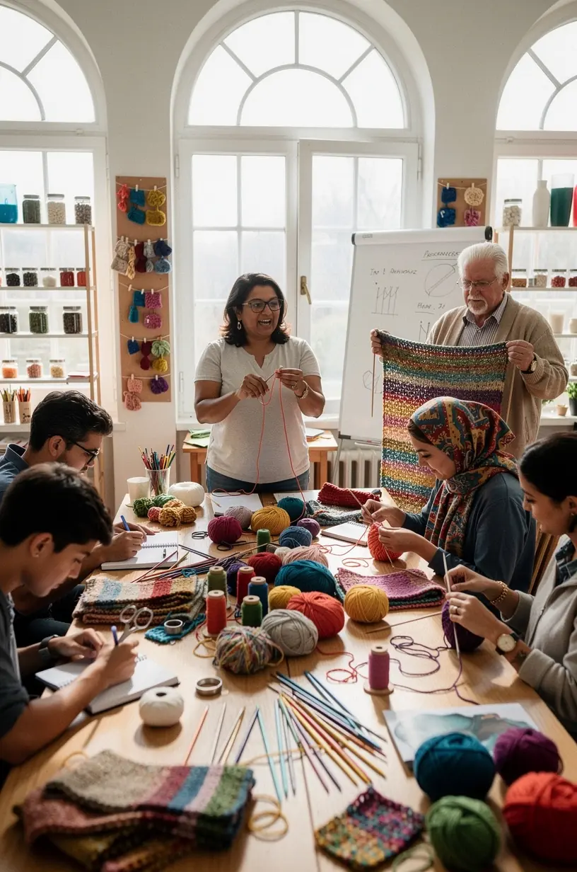 Local craft workshops enhancing knitting and sewing skills.